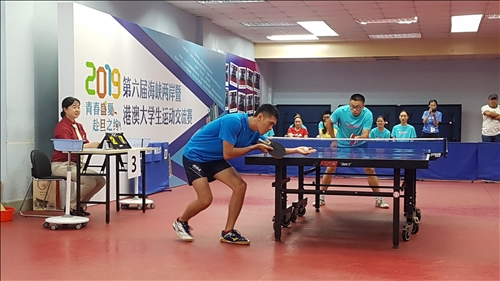 16-本校桌球隊土木系四呂理言與南京大學男子單打賽實況。