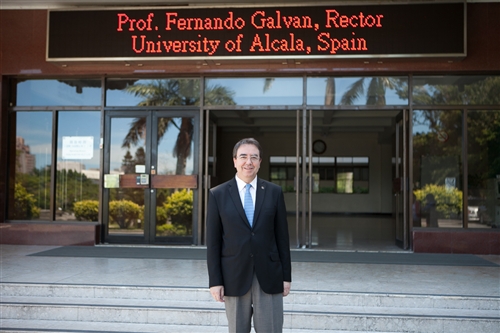 A Visit by Rector Fernando Galván
